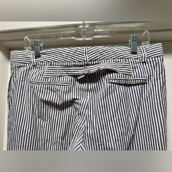 Authentic Chloé Wide Leg Seersucker Pants Blue White Striped Size T 40 - Picture 4 of 11